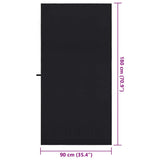 Asciugamani Sportivi 2 pcs Nero 180 x 90 cm