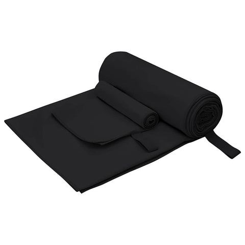 Set di Asciugamani Sportivi 2 pcs Nero Tessuto