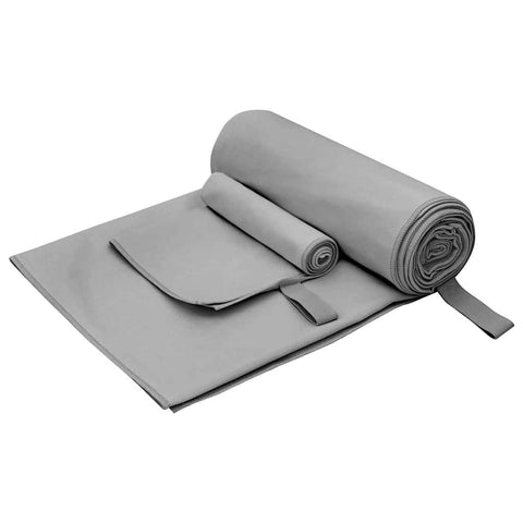 Set di Asciugamani Sportivi 2 pcs Grigio scuro Tessuto
