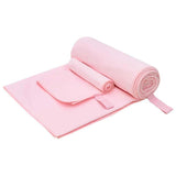 Set di Asciugamani Sportivi 2 pcs Rosa Tessuto