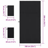 Set di Asciugamani Sportivi 3 pcs Nero Poliestere e poliammide