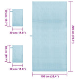 Set di Asciugamani Sportivi 3 pcs Blu Poliestere e poliammide