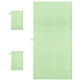 Set di Asciugamani Sportivi 3 pcs Verde Poliestere e poliammide