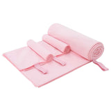 Set di Asciugamani Sportivi 3 pcs Rosa Poliestere e poliammide