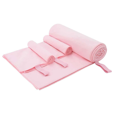 Set di Asciugamani Sportivi 3 pcs Rosa Poliestere e poliammide