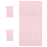 Set di Asciugamani Sportivi 3 pcs Rosa Poliestere e poliammide
