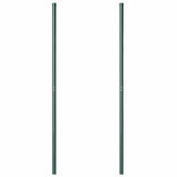 Pali per Recinzione 2 pcs Verde Acciaio Verniciato a Polvere
