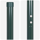 Palo della recinzione 2 pcs Verde Acciaio Verniciato a Polvere