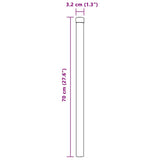 Pali per Recinzione 12 pcs Grigio 70 cm