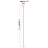 Palo della recinzione 12 pcs Grigio 110 cm