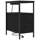 Armadio da Notte Rovere Nero 30 x 48 x 61 cm Legno truciolato