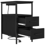 Armadio da Notte Rovere Nero 30 x 48 x 61 cm Legno truciolato
