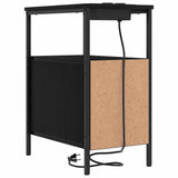 Armadio da Notte Rovere Nero 30 x 48 x 61 cm Legno truciolato
