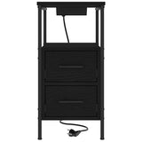 Armadio da Notte Rovere Nero 30 x 48 x 61 cm Legno truciolato