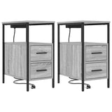 Armadio da Notte 2 pcs Grigio Sonoma 30 x 48 x 61 cm