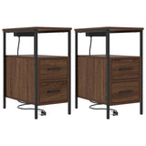 Armadio da Notte 2 pcs Rovere Marrone 30 x 48 x 61 cm