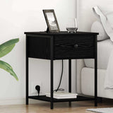Armadio da Notte Rovere Nero 42 x 41 x 56 cm Legno truciolato