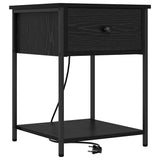 Armadio da Notte Rovere Nero 42 x 41 x 56 cm Legno truciolato