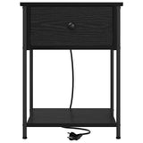 Armadio da Notte Rovere Nero 42 x 41 x 56 cm Legno truciolato