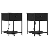 Armadio da Notte con cassetto 2 pcs Rovere Nero 42 x 41 x 56 cm