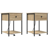 Armadio da Notte 2 pcs Rovere Sonoma 42 x 41 x 56 cm