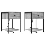 Armadio da Notte 2 pcs Grigio Sonoma 42 x 41 x 56 cm