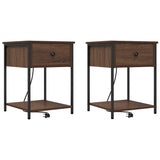 Armadio da Notte 2 pcs Rovere Marrone 42 x 41 x 56 cm