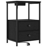 Armadio da Notte con cassetto 2 pcs Rovere Nero 40 x 31 x 60 cm