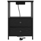 Armadio da Notte con cassetto 2 pcs Rovere Nero 40 x 31 x 60 cm