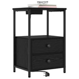 Armadio da Notte con cassetto 2 pcs Rovere Nero 40 x 31 x 60 cm