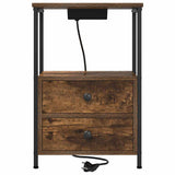Armadio da Notte Rovere fumé 40 x 31 x 60 cm Legno truciolato