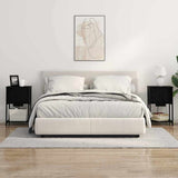 Armadio da Notte 2 pcs Rovere Nero 38 x 31 x 61 cm