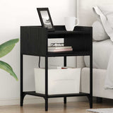 Armadio da Notte Rovere Nero 40 x 40 x 61 cm Legno truciolato
