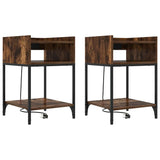 Armadio da Notte 2 pcs Rovere fumé 40 x 40 x 61 cm