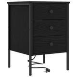 Armadio da Notte Rovere Nero 42 x 41 x 61 cm Legno truciolato