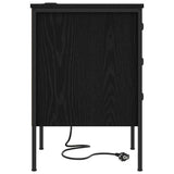 Armadio da Notte Rovere Nero 42 x 41 x 61 cm Legno truciolato