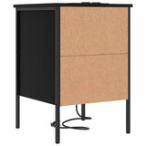 Armadio da Notte con cassetto 2 pcs Rovere Nero 42 x 41 x 61 cm