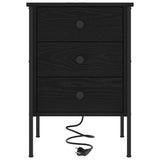 Armadio da Notte con cassetto 2 pcs Rovere Nero 42 x 41 x 61 cm