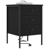 Armadio da Notte con cassetto 2 pcs Rovere Nero 42 x 41 x 61 cm