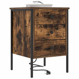 Armadio da Notte con cassetto 2 pcs Rovere fumé 42 x 41 x 61 cm