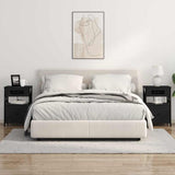 Armadio da Notte con cassetto 2 pcs Rovere Nero 40 x 31 x 60 cm