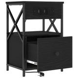 Armadio da Notte con cassetto 2 pcs Rovere Nero 40 x 31 x 60 cm