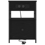 Armadio da Notte con cassetto 2 pcs Rovere Nero 40 x 31 x 60 cm