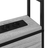 Testiera con Stazione di Carica e Storage Grigio sonoma