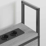 Testiera con Stazione di Carica e Storage Grigio sonoma