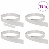 Bordura per Prato 4 pcs Argento 450 x 0,05 x 10 cm