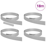 Bordura per Prato 4 pcs Argento 450 x 0,05 x 10 cm