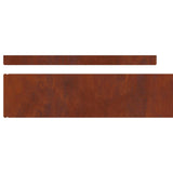 Bordura per Prato 4 pcs Ruggine 450 x 0,05 x 10 cm