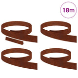 Bordura per Prato 4 pcs Ruggine 450 x 0,05 x 10 cm