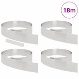 Bordura per Prato 4 pcs Argento 450 x 0.05 x 15 cm